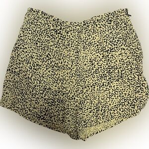 Volcom High Waist Leopard Print Shorts - Black and Cream | Sz M